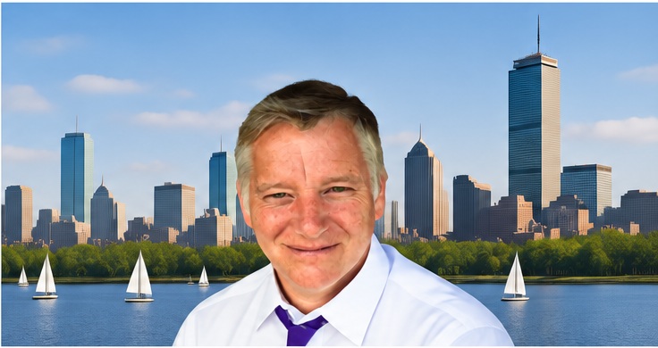 Greg Cumings with the Boston skyline